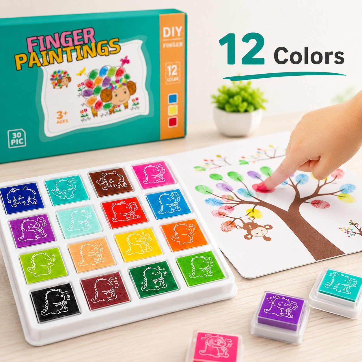 Finger painting kit colors
